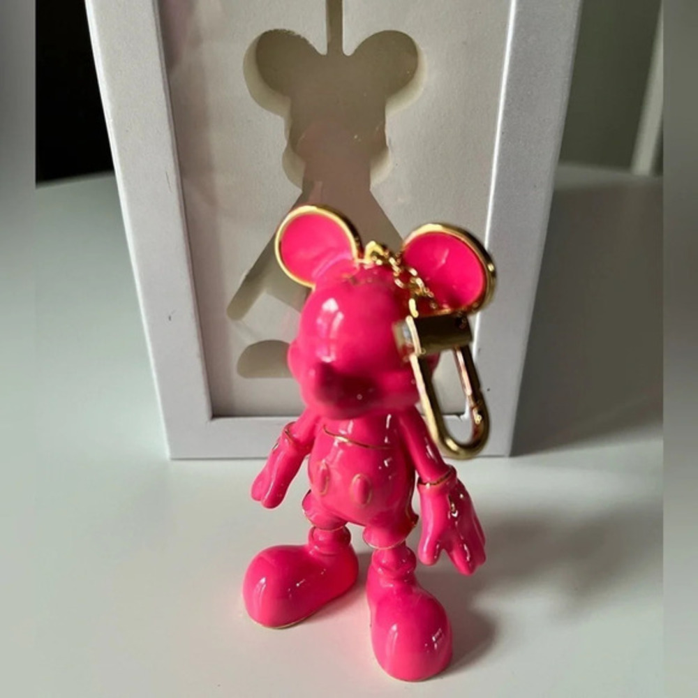 BaubleBar Disney Mickey Mouse Hot Pink Bag Charm Keychain NWT